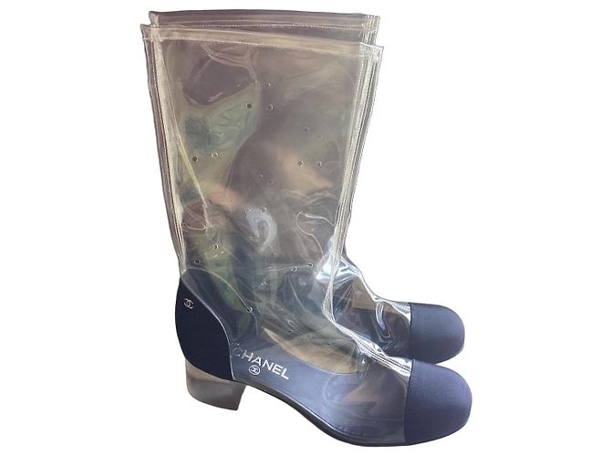 Botas transparentes Chanel Preto
