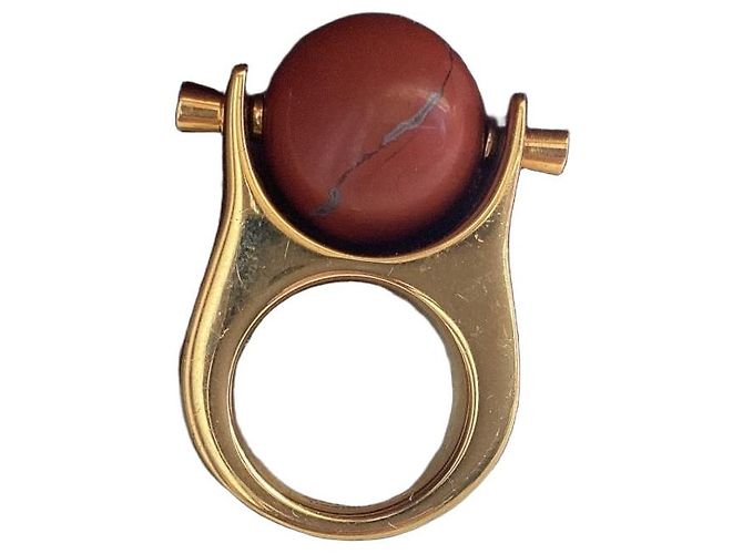 Chloé Ring mit braunem Marmorstein in Goldoptik Rot Golden