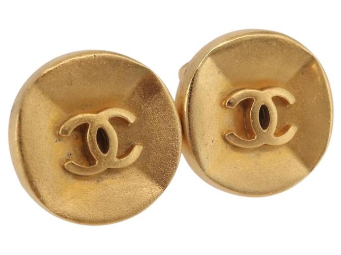 Orecchini CHANEL COCO Mark in metallo color oro CC Auth 191417