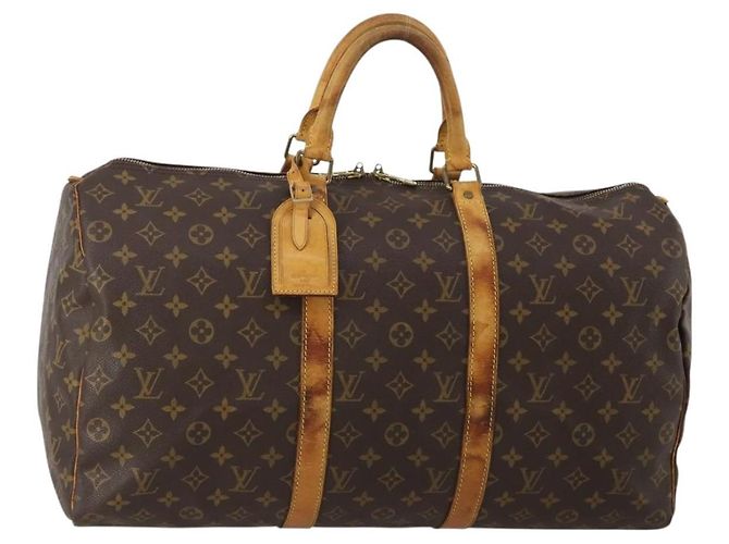 LOUIS VUITTON Monogram Keepall 50 Boston Bag M41426 LV Auth 188304 Monograma