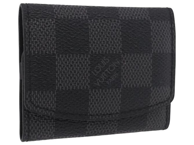 LOUIS VUITTON Damier Grafitte Gemelos Cuff Case LV Auth BA14050 Damier ebene