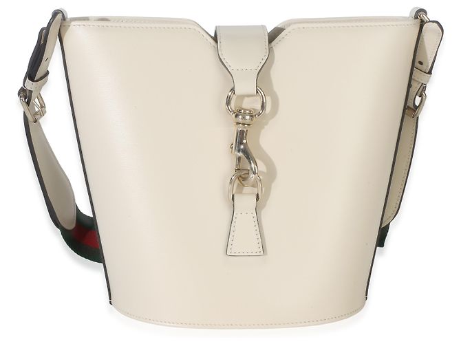 Mini bolsa bucket Ophidia Web em couro de bezerro Tritone branco Gucci