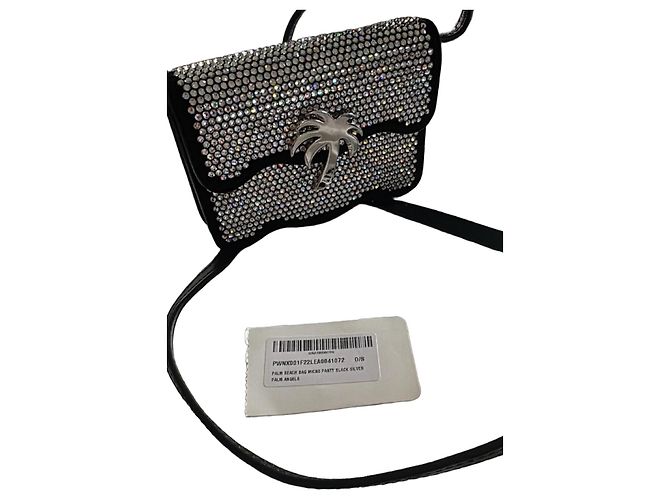 Palm Angels Palm Beach Bag Micro Party Umhängetasche Schwarz Silber