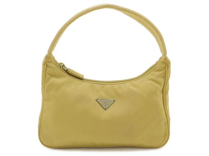 Pochette sac à main Prada Triangle en nylon jaune
