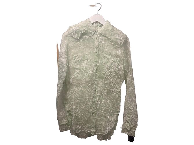 Nina Ricci Seidenbluse mit Blumenmuster Grün