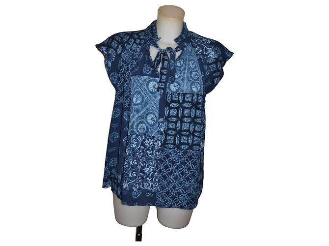 Camicetta patchwork blu Ralph Lauren Bianco