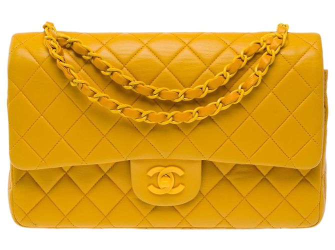 Bolsa CHANEL Timeless/Classique em Couro Amarelo - 103743