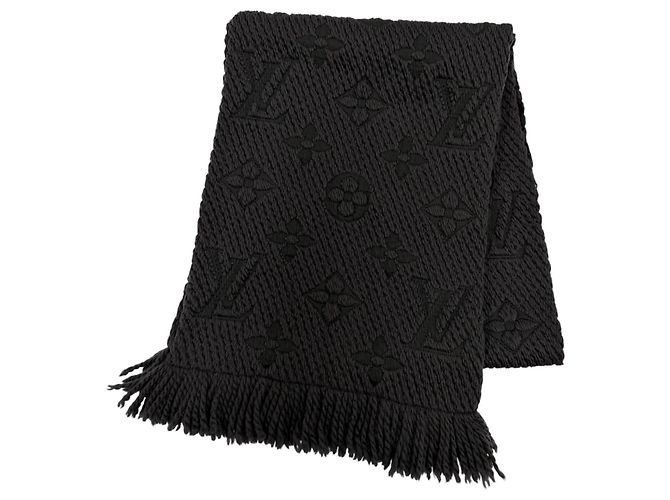 Echarpe Louis Vuitton em lã e seda preta Preto
