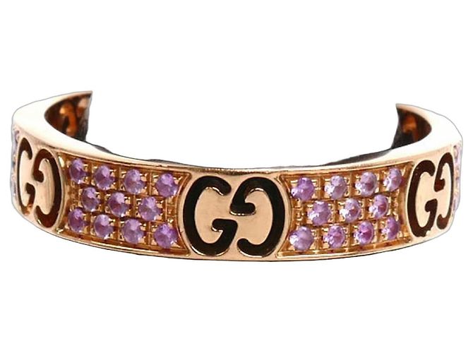 GUCCI 18K Roségold Icon Stardust Ring mit Saphir