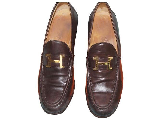 Hermès Mocassins de Couro Marrom