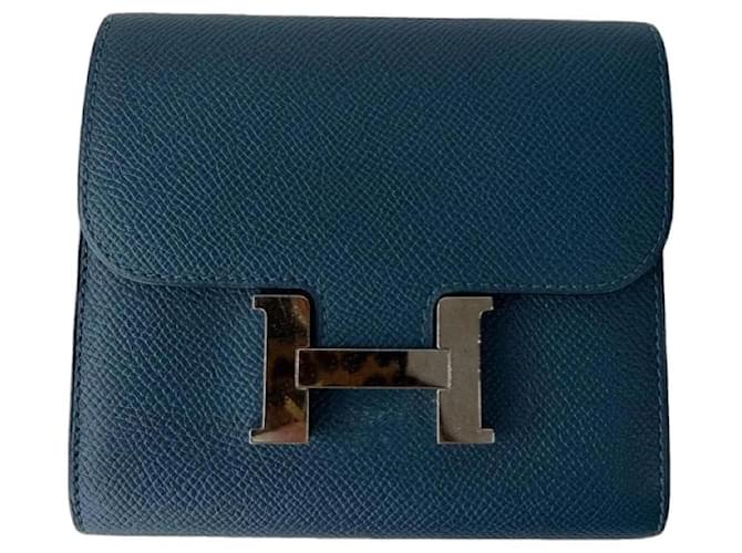 Hermès Kelly Pochette Portemonnaie en cuir bleu 