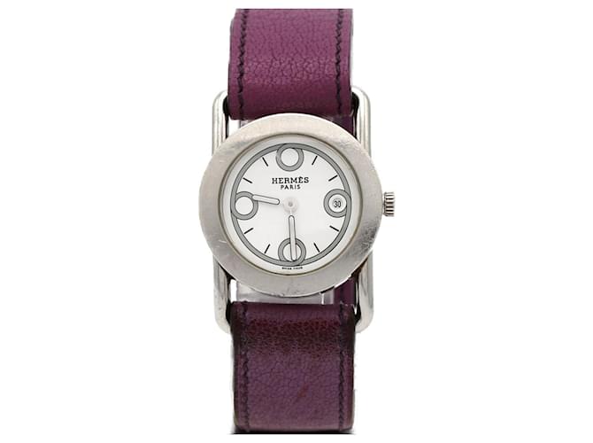 Reloj de pulsera Hermès Barenia Ronde BR1.210 de acero inoxidable con movimiento de cuarzo 