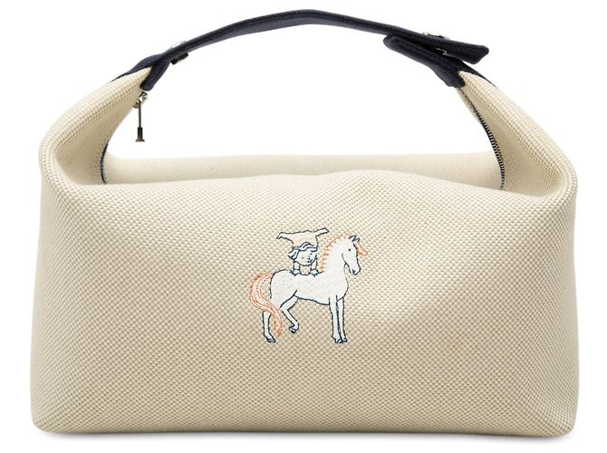 Hermès Beige Large Toile Bride A Brac Cabriole Case Bege