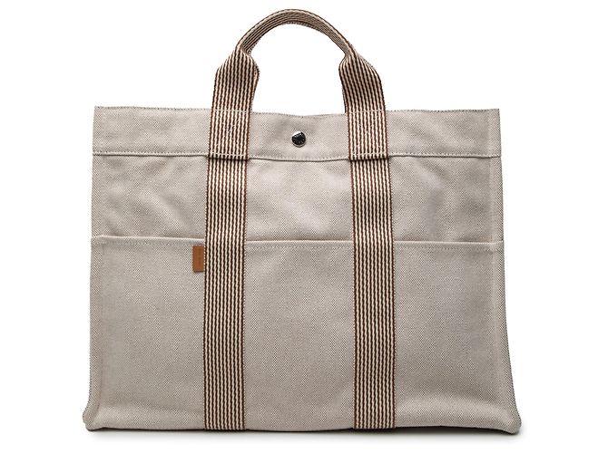 Hermès Beige Canvas Fourre Tout MM