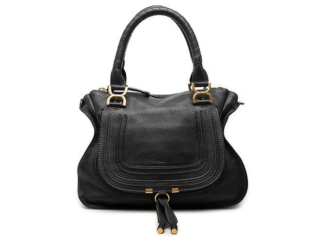 Sac Marcie en cuir noir taille moyenne Chloé