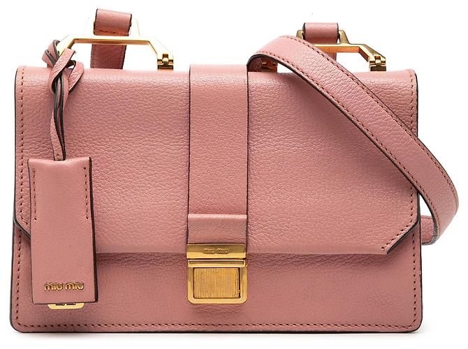 Miu Miu Bolsa transversal em couro de cabra rosa Madras