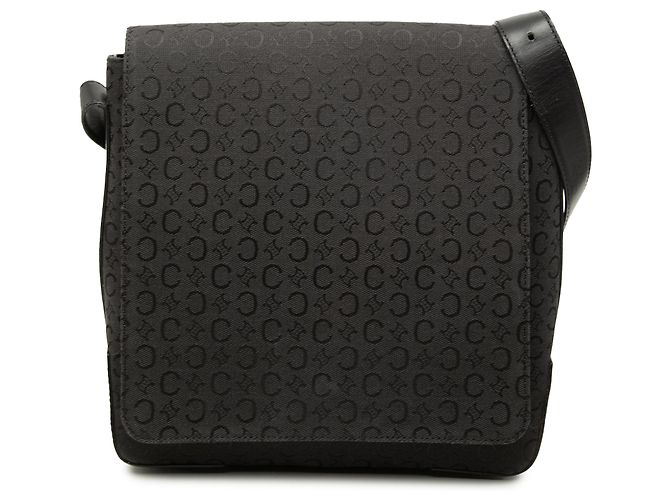 Céline Celine Black C Macadam Canvas Shoulder Bag