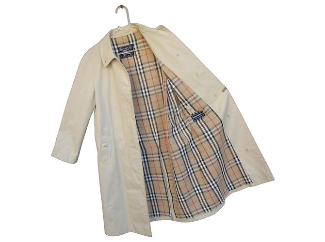 Impermeable Burberry de Gabardina de Algodón Beige
