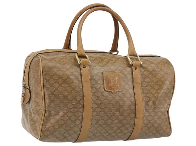 Céline Sac à main CELINE Macadam Canvas PVC Beige Or Auth 186694 Doré