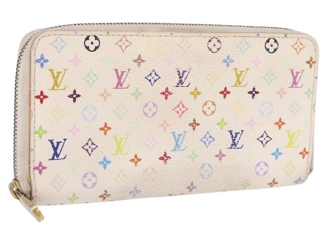 LOUIS VUITTON Monogram Multicolor Zippy Wallet White M60274 LV Auth BA14074 Weiß Monogramm