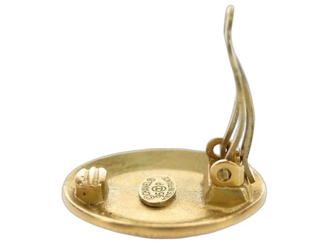 CHANEL COCO Mark Ohrringe aus Metall Gold Tone CC Authentisch 190201M
