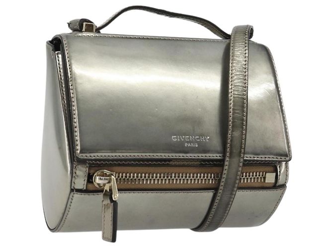 Borsa a Spalla GIVENCHY in Pelle Argento Oro Auth ka5134 D'oro
