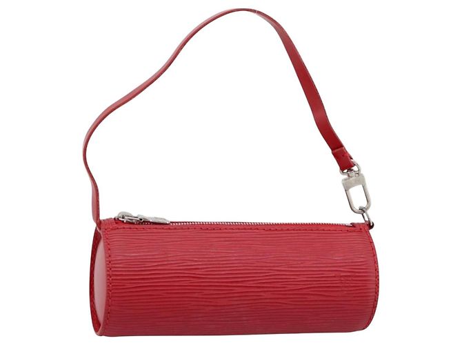 LOUIS VUITTON Epi Soufflot Pouch Accessory Pouch Red LV Auth 189594