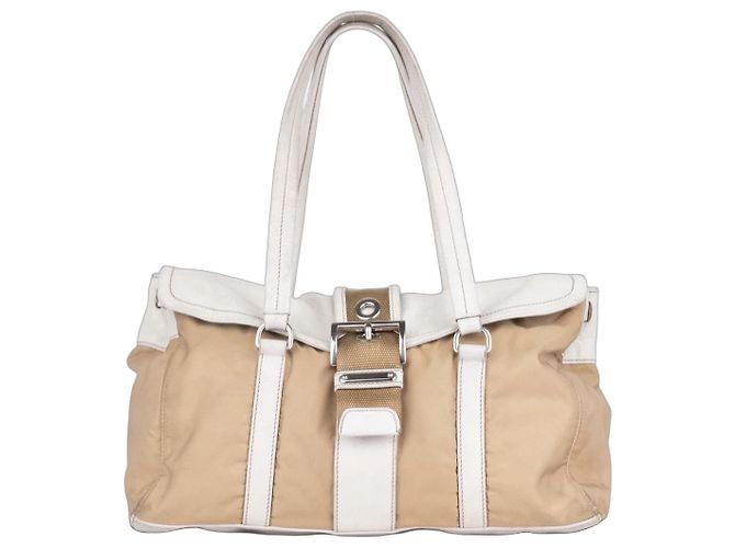 Prada 2000s Hybrid 'Moon' Shoulder Bag Beige