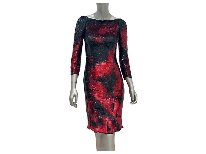Vestido Mini Balmain Tiger-Stripe Sequin - Tamanho 38 usado