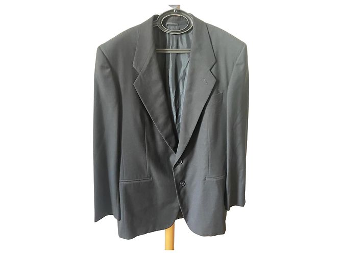 Completo in lana nera Giorgio Armani Blu