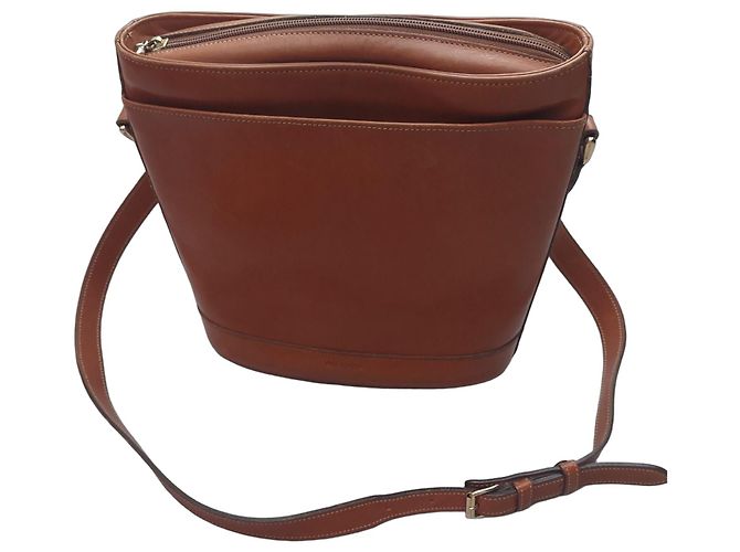 Eric Laville Borsa a secchiello pelle camel Marrone
