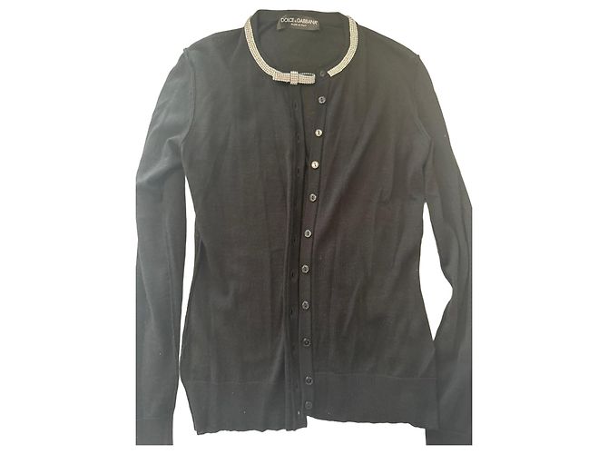 Dolce & Gabbana Cardigã preto com strass