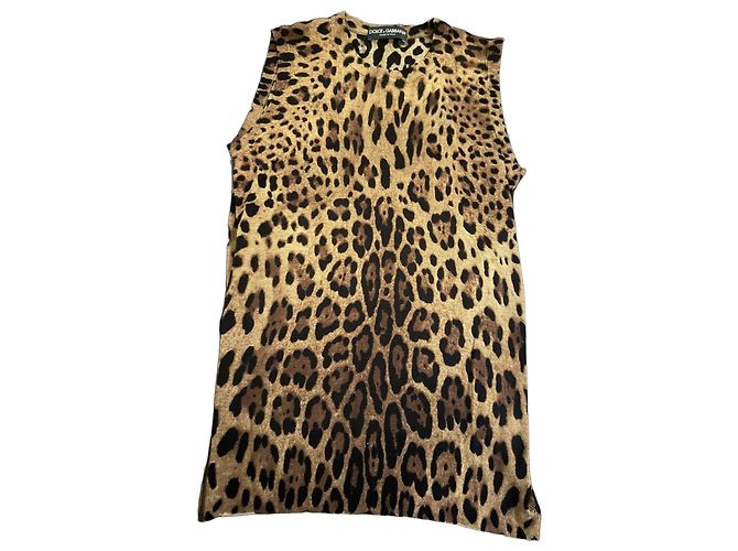 Dolce & Gabbana Top sin mangas estampado leopardo Estampado de leopardo