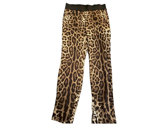 Pantalones Dolce & Gabbana de viscosa estampado leopardo Estampado de leopardo