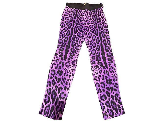 Dolce & Gabbana lila Leopardenmuster Hose Leopardenprint