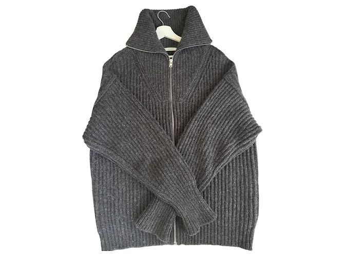 Lemaire Zip-Up Pullover aus Alpaka-Mischung Grau