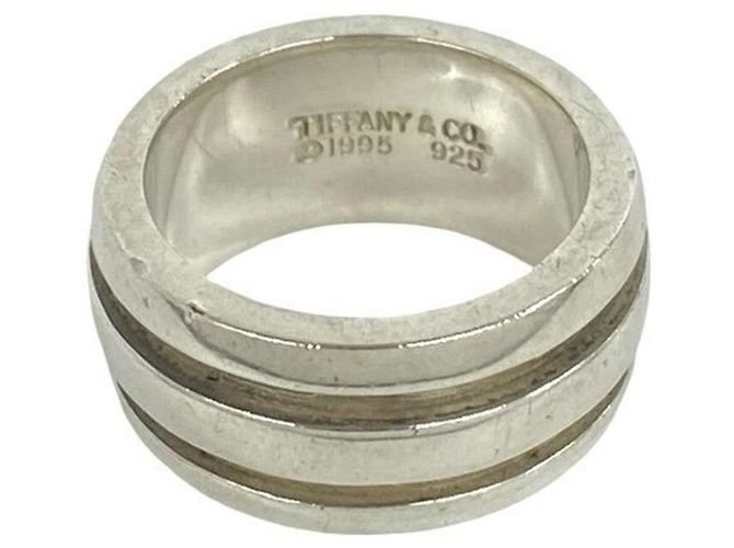 Tiffany & Co Tiffany Vintage Grooved Double Line Ring Silber