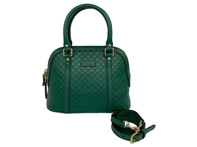 Gucci Micro Guccissima Leder 2-Way Handtasche Grün