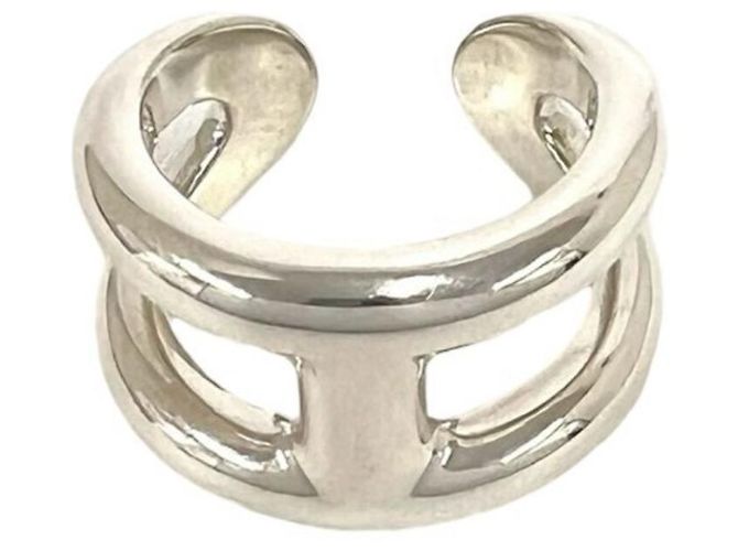 Hermès Hermes Osmos PM Silver Band Ring Silvery 