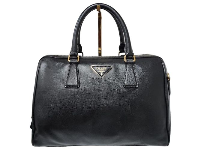 Bolsa Bowler Conversível de Couro Saffiano Prada Preto