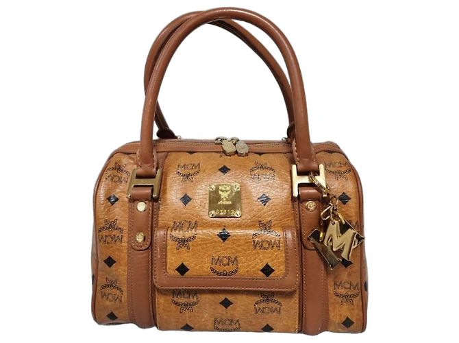 Bolsa de Ombro MCM Boston Pocket Marrom