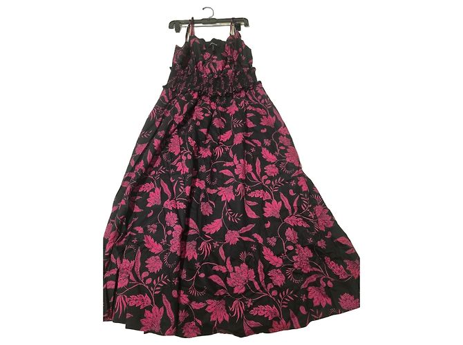 Bcbg Max Azria BCBGMAXAZRIA Maxikleid mit floralem Print Schwarz/Fuchsia Pink