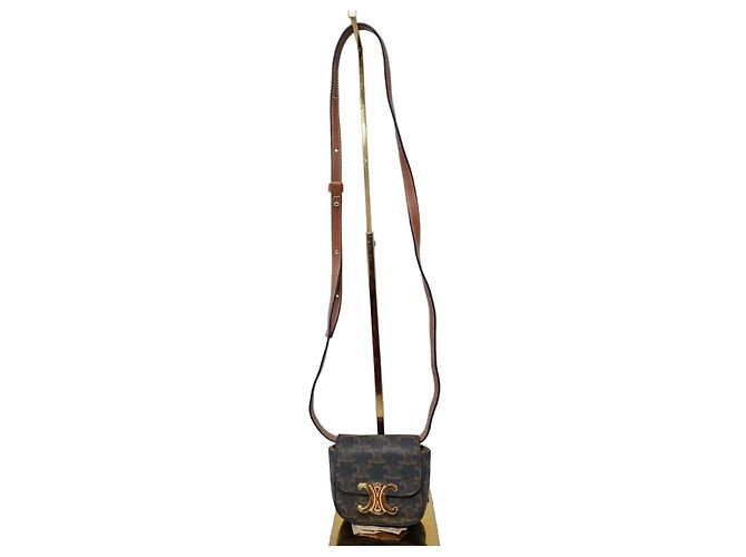 Céline Bolsa transversal mini Claude Triomphe da Celine em marrom Monograma