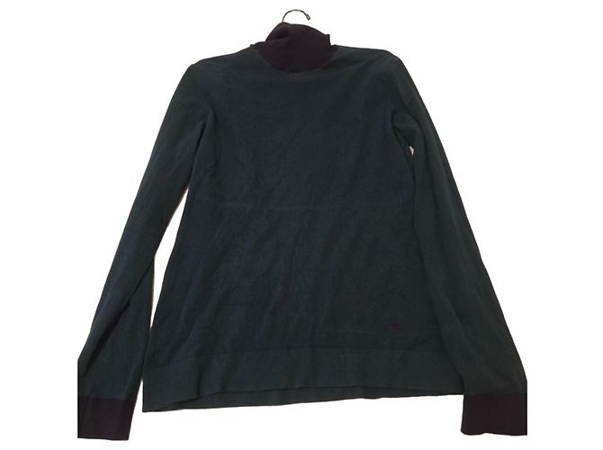 Emporio Armani Rollkragenpullover aus Wolle und Viskose Schwarz Dunkelgrün