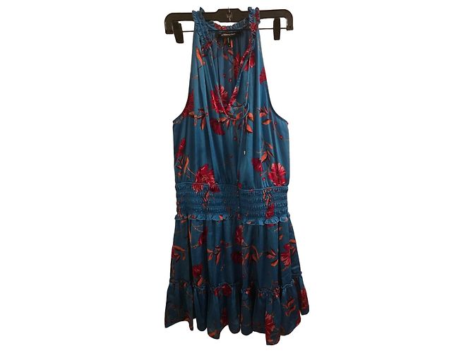 Bcbg Max Azria BCBGMAXAZRIA Robe d'été mi-longue imprimé floral bleu Rouge