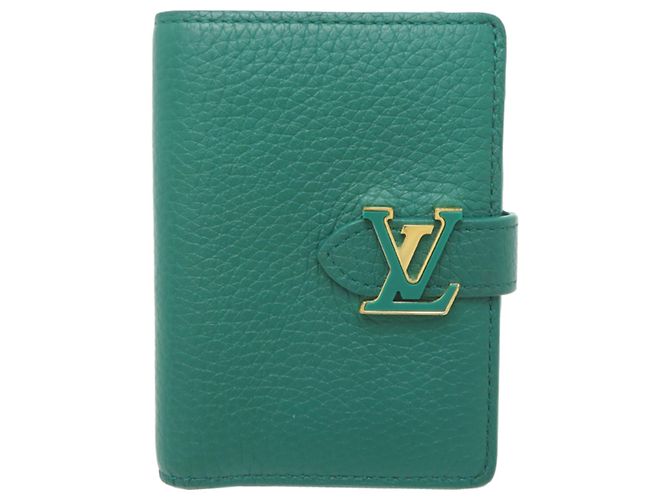 Louis Vuitton Damengeldbeutel Bi-fold aus grünem Taurillon-Leder
