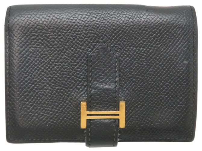 Hermès Hermes Bearn Card Case in Black Epsom Leather