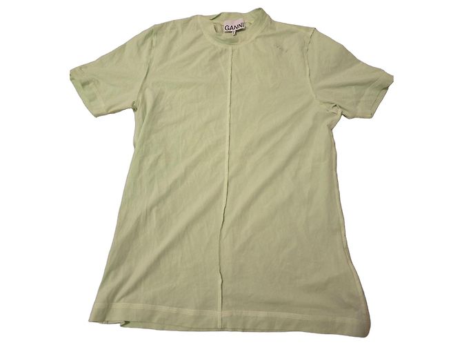 Camiseta Ganni de algodón verde