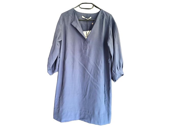Blaues Seidenkleid Diane von Furstenberg