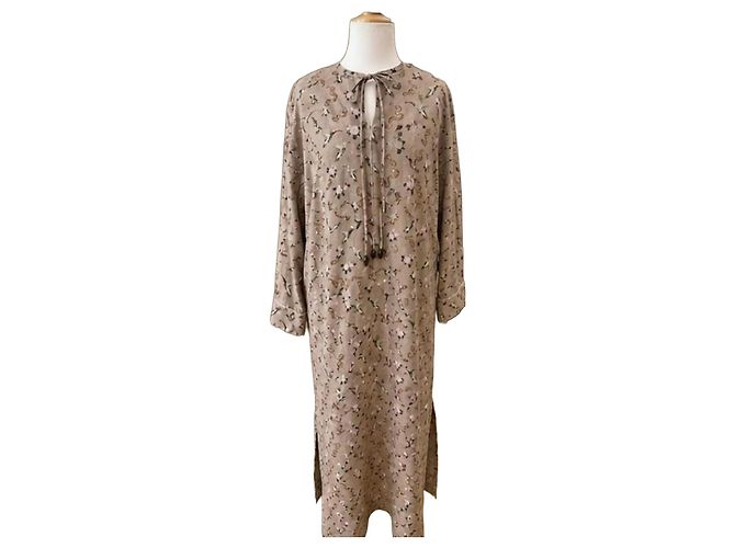 Vestido de algodón estampado "Godi" Nanushka Castaño Rosa Blanco Beige Verde